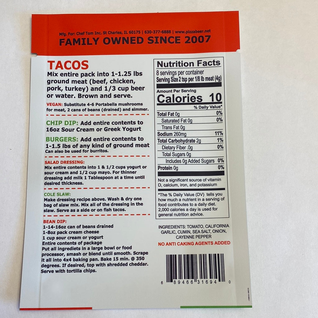 Mamna Mia! OriginalTaco Mix 5Lb Bulk ( Small batch Crafted